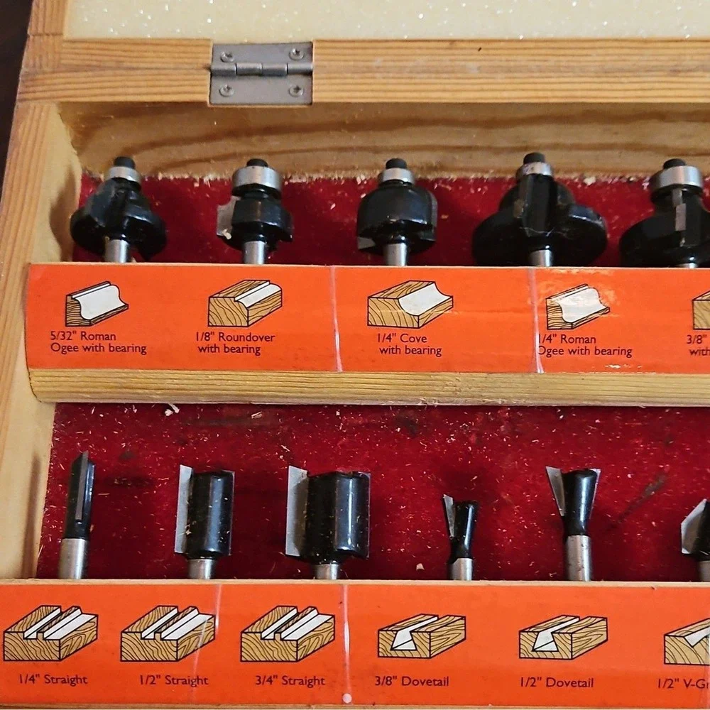 Woodworking Edge Profile Router Bit Set Roman Ogee Roundover Cove Straight
